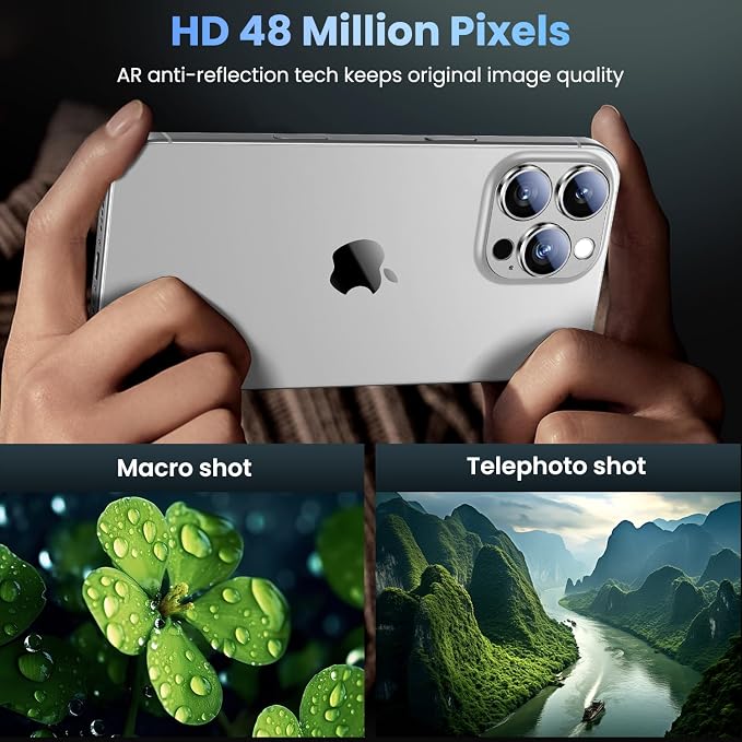 Uyiton Compatible with iPhone 16 Pro/iPhone 16 Pro Max Camera Lens Protector