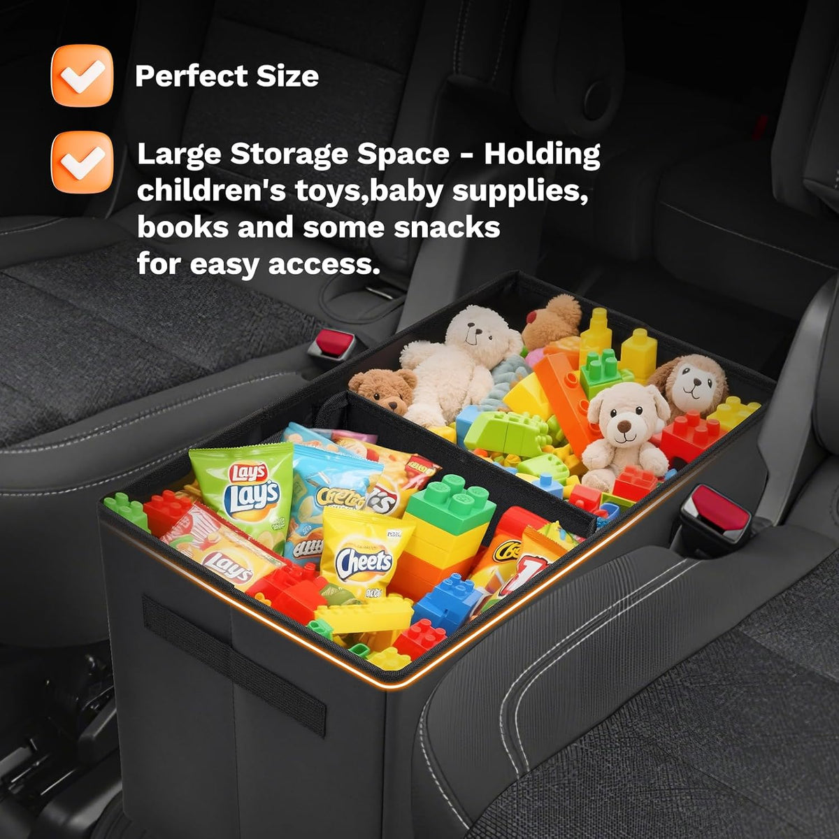 Shademax Car Seat Organizer for Chevrolet Traverse 2018-2025 2026 Accessories Traverse Backseat Storage Box Car Console Organizer for Kids Toys Baby Supplies Dog Toys Snack Organizer Travel Storage