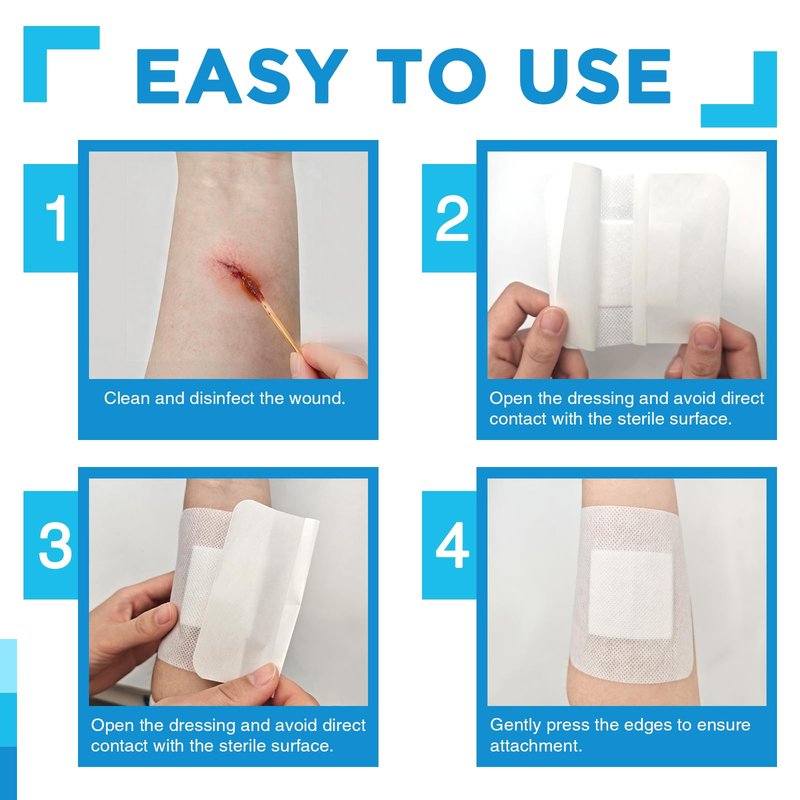 OK TAPE Bordered Gauze Island Dressing 6"x6",25 Count Wrapped Gauze Pads,Non-Woven Sterile Wound Dressing with Highly Absorbent Pad,Soft and Breathable Bandages for Wounds, First Aid