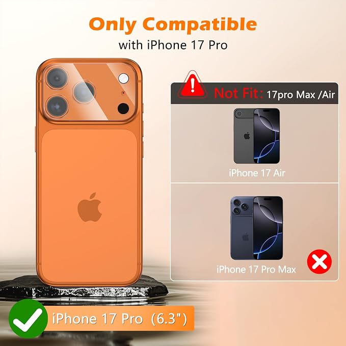 imluckies 3 Pack for iPhone 17 Pro 6.3" Camera Lens Protector, HD Clear