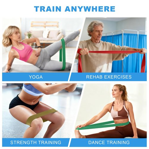 MORECOO 25 Yard Resistance Band Roll, 100% Natural Latex Exercise Bands for Physical Therapy, Progressive 3-Level Workout Bands Set (Red 3.7lb, Green 4.6lb, Brown 14.2lb) for Rehab, Pilates & Strength
