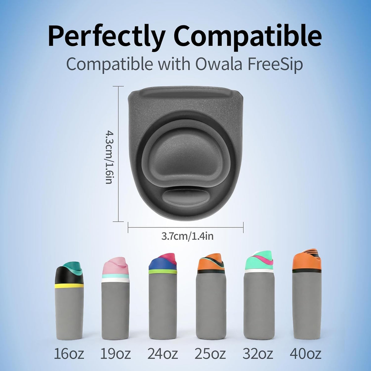 Owala 6 Pack Rubber Seal Replacement Stoppers - Compatible with 16/19/24/32/40 oz Bottles | Gray Silicone Plug Accessories