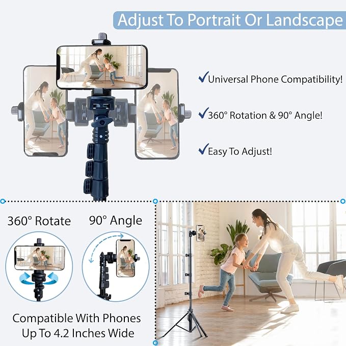 Fugetek 51" Professional Selfie Stick Tripod, 100% All Aluminum Stick & Legs