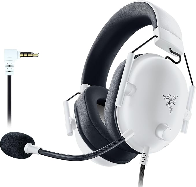 Razer BlackShark V2 X Wired Xbox Gaming Headset, White | 50mm Drivers, Cardioid Mic, Lightweight, Comfortable Noise Isolating Earcups, For Xbox Series X, Series S, PS5, PC, Switch