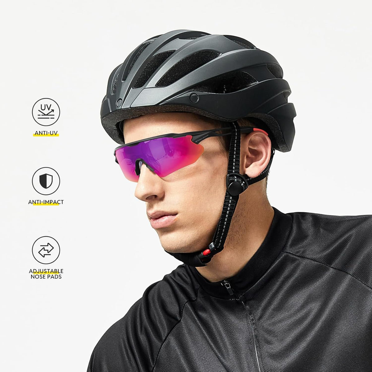 Skiennix Cycling Glasses - TR90 Unbreakable Frame with Polarized Anti-UV400 Lenses