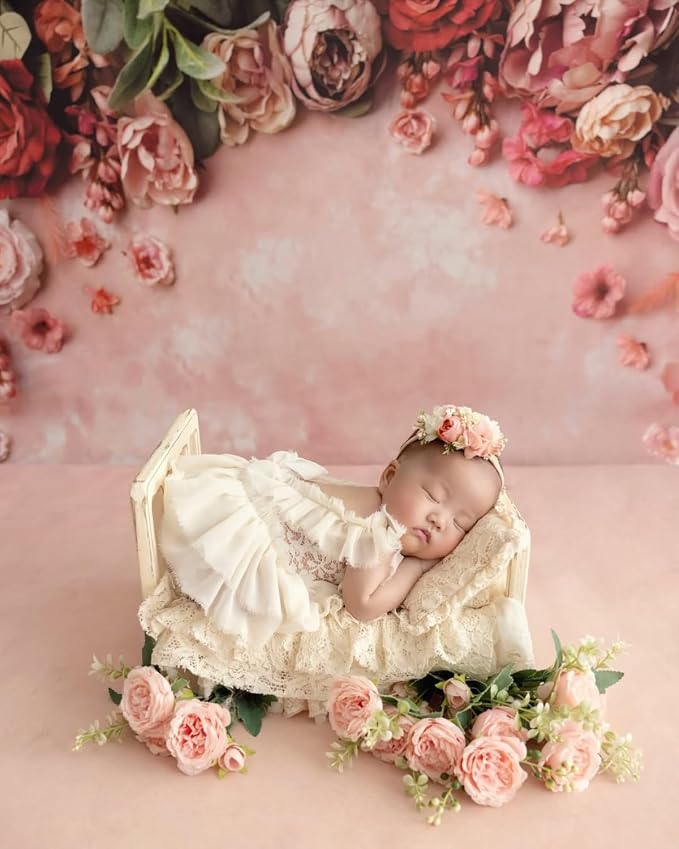 Newborn Photography Props Bed Prop White – Mini Wooden Baby Photography Bed