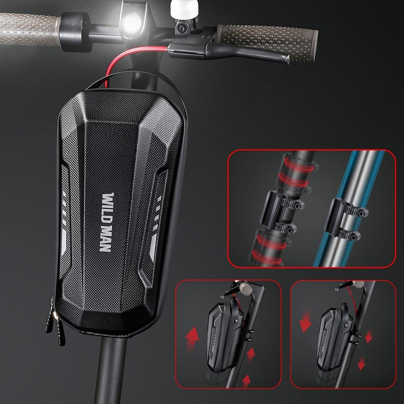 WILD MAN Quick Release Hard Shell Rainproof Scooter Storage Bag for Balancing Scooters Kick Scooters Folding Bike Electric Scooter Bag(GD9X.2L)