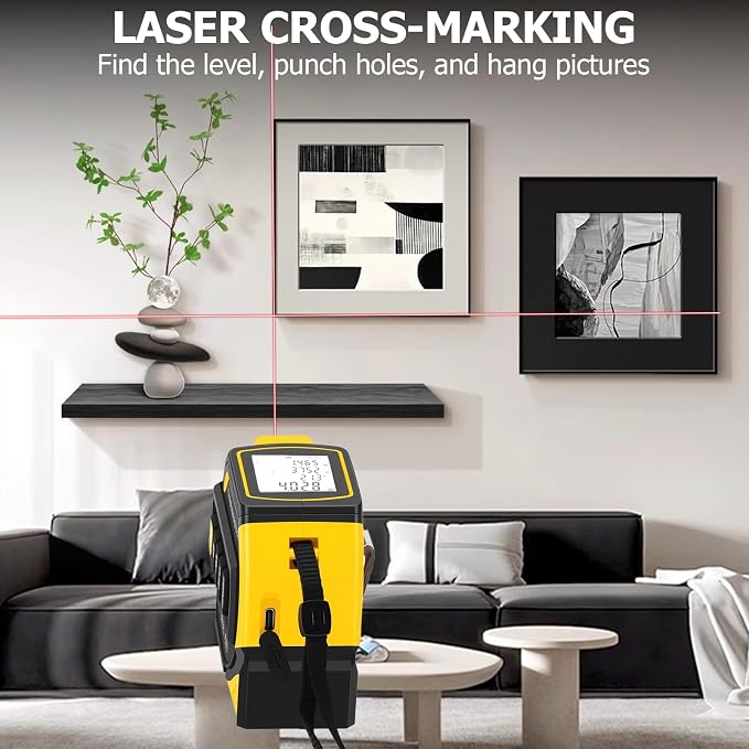 4-in-1 Digital Laser Tape Measure, 328ft/100m Laser Distance Meter
