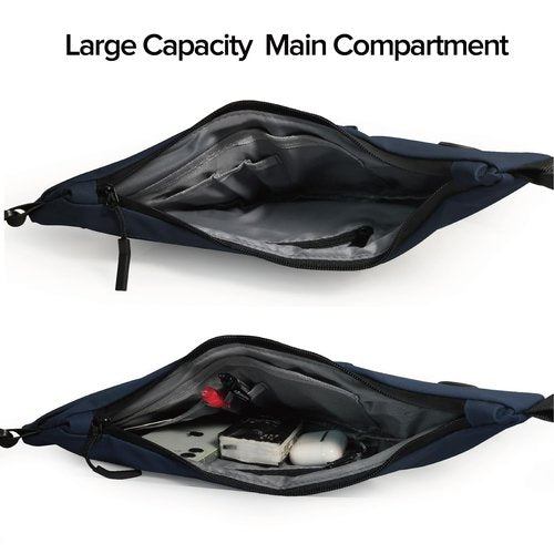 MAYMOONER Small Sling Crossbody Bag for Men, Lightweight Anti-theft One Strap Casual Chest Bag Slim Backpack for Outdoor Walking Trip Hiking Biking Navy Blue