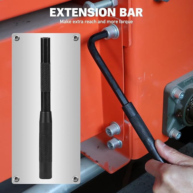 ELEAD 15-Piece SAE Hex Key Allen Wrench Set with Extension Bar, 3/64-3/8 Inch, Long Arm Ball End Design, Heat-Treated S2 Steel