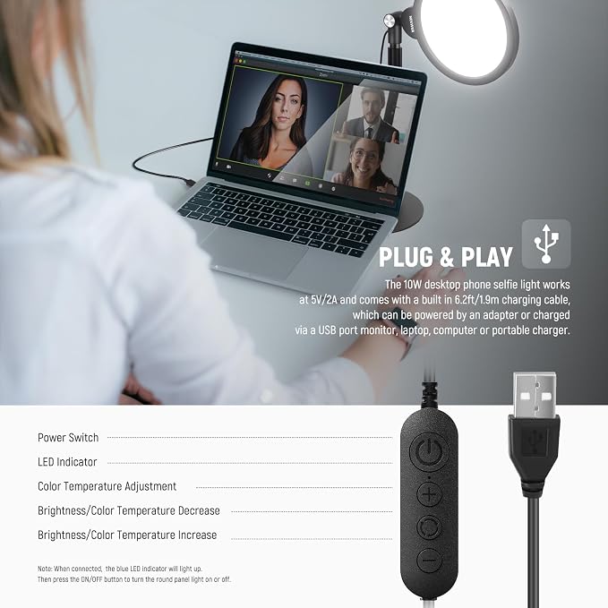 NEEWER Basics 7" Desk Ring Light