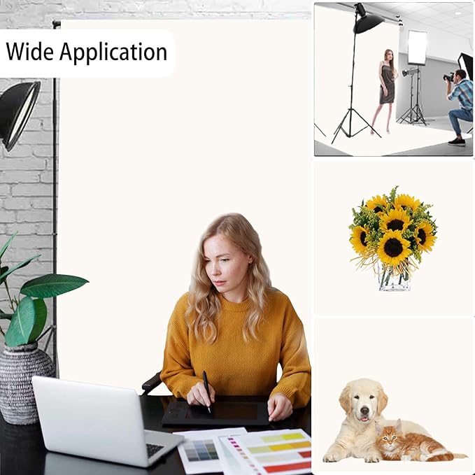 Ivory Photography Backdrop for Photoshoot, Photo Backdrop Curtain, Perfect