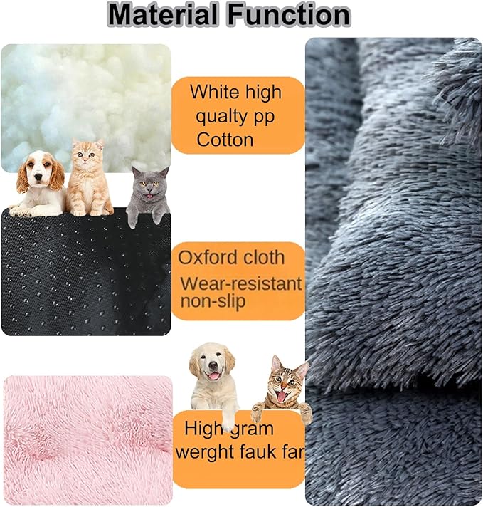 Dog Crate Mat, Dog Bed for Large Dogs, Comfy Fluffy Kennel Pad Anti-Slip for Dog beds & Furniture, Quilted Dog Bed for Pets for Medium/Small Dogs Cats (Color : Pink, Size : 43x29)