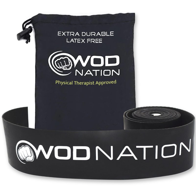 WOD Nation Floss Bands - 1 Pack Heavy, Black - Compression Band & Compression Floss for Recovery & Mobility - Muscle Wrap & Stretch Exercise Equipment
