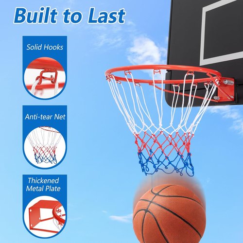 Goplus Basketball Rim - 18’’/15’’ Replacement Hoop with All-Weather Net for Indoor/Outdoor Use