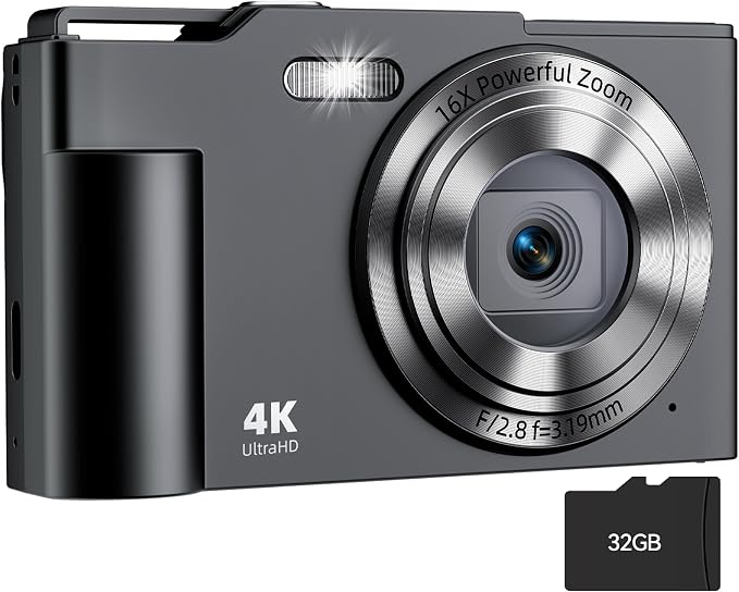 Digital Camera, FHD 4K Digital Point and Shoot Camera