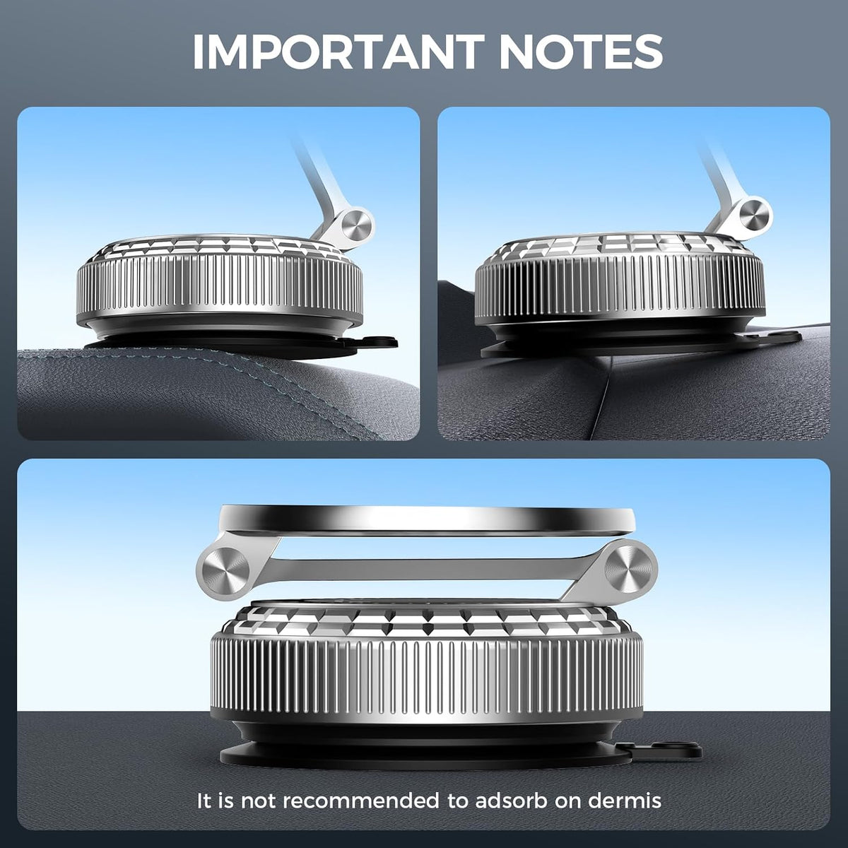Metal Magnetic Car Phone Holder for Magsafe Phone, Silver