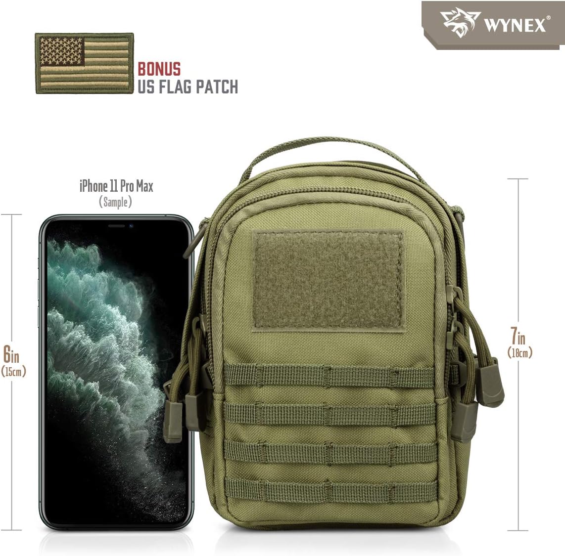 WYNEX Tactical Molle Small Pouch - EDC Utility Belt Phone Gadget Holder | IFAK Attachment for Tactical Gear
