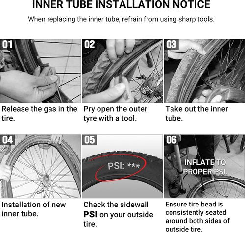 CALPALMY Kids Bike Inner Tubes - 12" to 28" Sizes, 2 Pack, Fits 1.75/1.95/2.125 Widths with Schrader Valve