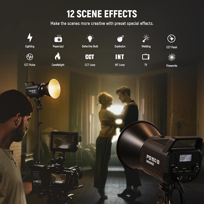 NEEWER FS150B LED Video Light 2.4G/APP Control, 130W Bi Color COB Silent