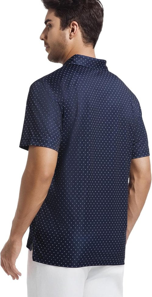 Alex Vando Men's Golf Shirt - Moisture-Wicking Classic Print Design | Comfortable Fit for All-Day Play
