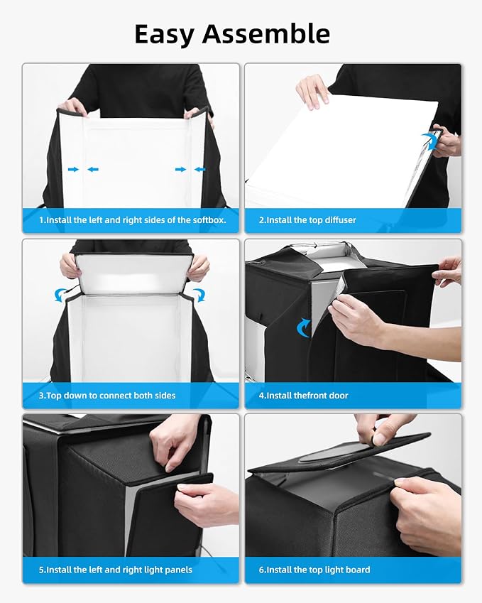 Glendan Portable Light Box Photography: 16"x16" Professional Dimmable Photo Box