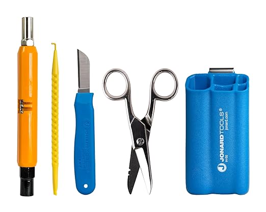Jonard Tools TK-50 5 Piece Telecom Installer Kit with Can Wrench, Splicing Knife, Scissors, Probe Pick, and Tool Pouch