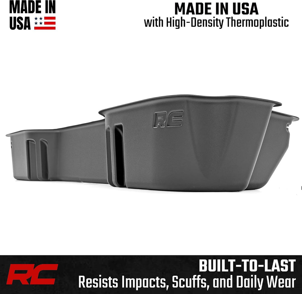 Rough Country Under Seat Storage for Ram 1500 Quad Cab (2019-2026) - Custom Rear Under Seat Organizer Tray without Lid