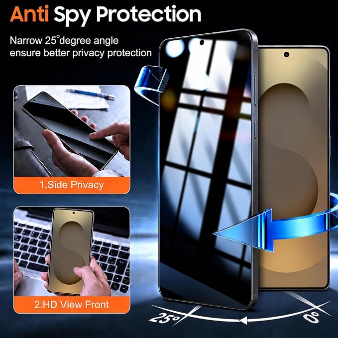 2+2 Pack for Samsung Galaxy S25 Ultra Privacy Screen Protector and Lens