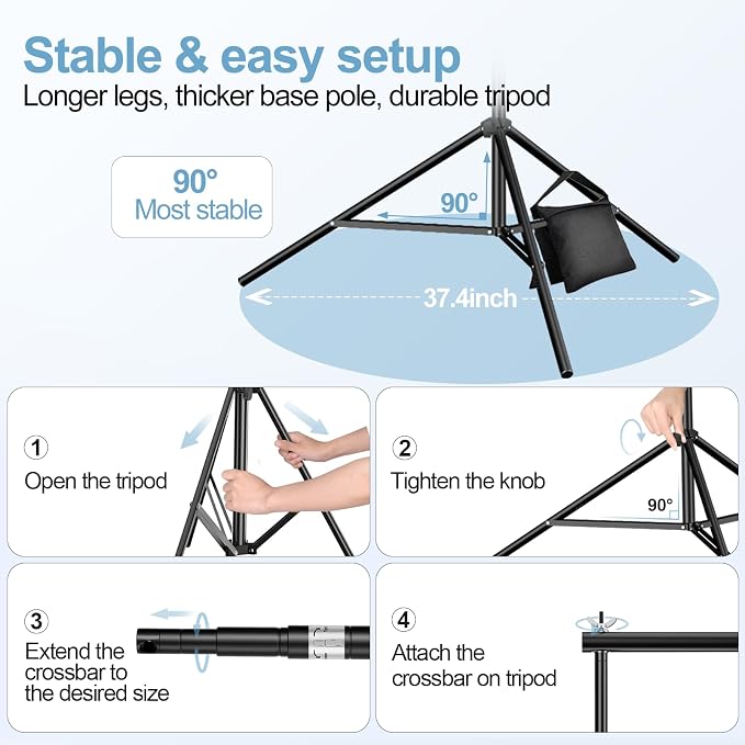EMART 10x10FT Backdrop Stand, Photo Studio Back Drop Adjustable Stand