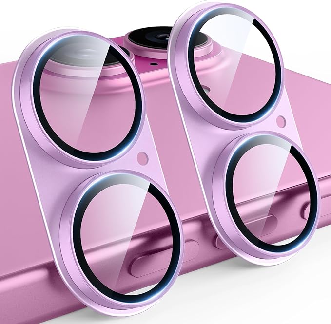 TAURI 2 Pack for iPhone 16/16 Plus Camera Lens Protector, Full Coverage