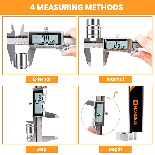 HARDELL Digital Caliper, Rechargeable Caliper Measuring Tool