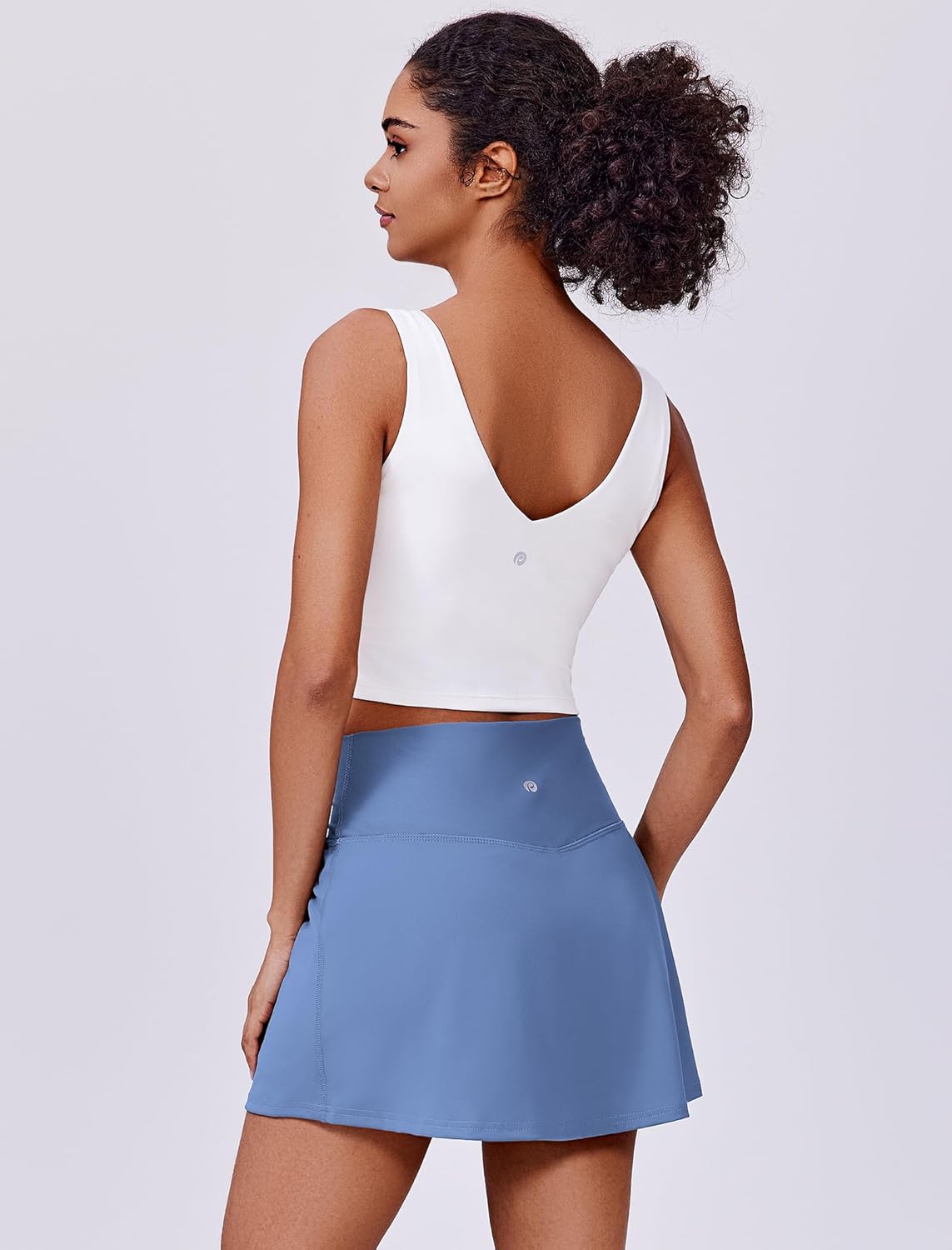 PINSPARK Women's Tennis Skirt - High Waisted Golf Skort with 2 Pockets | Stretchy Athletic Wear for Pickleball & Running