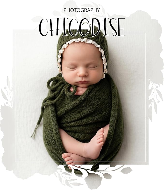 Newborn Photography Props Wraps & Ruffle Edge Bonnet
