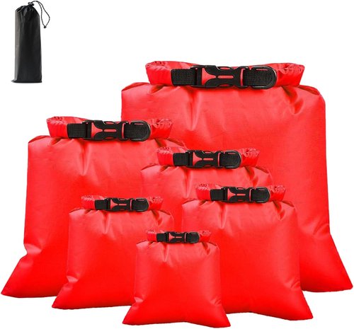 6PCS Waterproof Dry Bags by [Brand Name] - Lightweight Outdoor Storage for Kayaking, Hiking & Camping