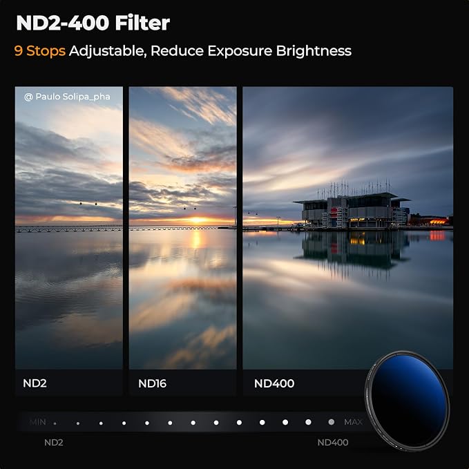 K&F Concept 49mm UV/CPL/ND2-400 Lens Filters Kit-18 Multi-Layer Coatings