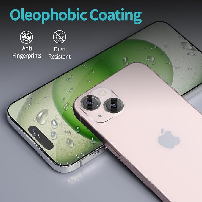 PEHAEL 2+2 Pack for iPhone 15 Plus Privacy Screen Protector