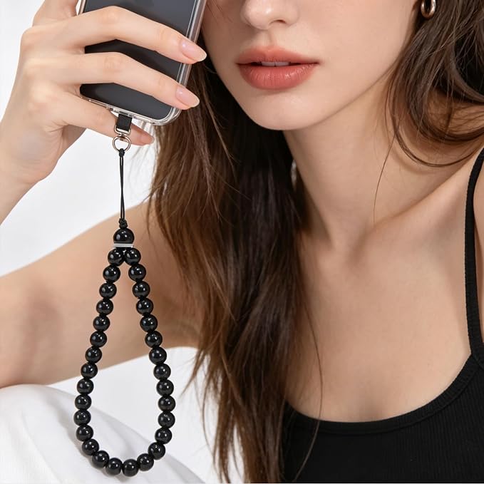 Agate Beaded Phone Wrist Strap for Women Men Stone Beads Charm Handmade