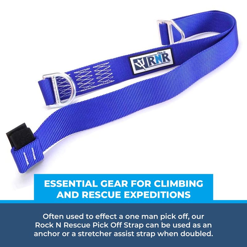 Rock-N-Rescue Pick Off Strap - Mountaineering and Rock Climbing Accessories, Firefighting and Rescue Gear, Adjustable Sling, Customizable Length