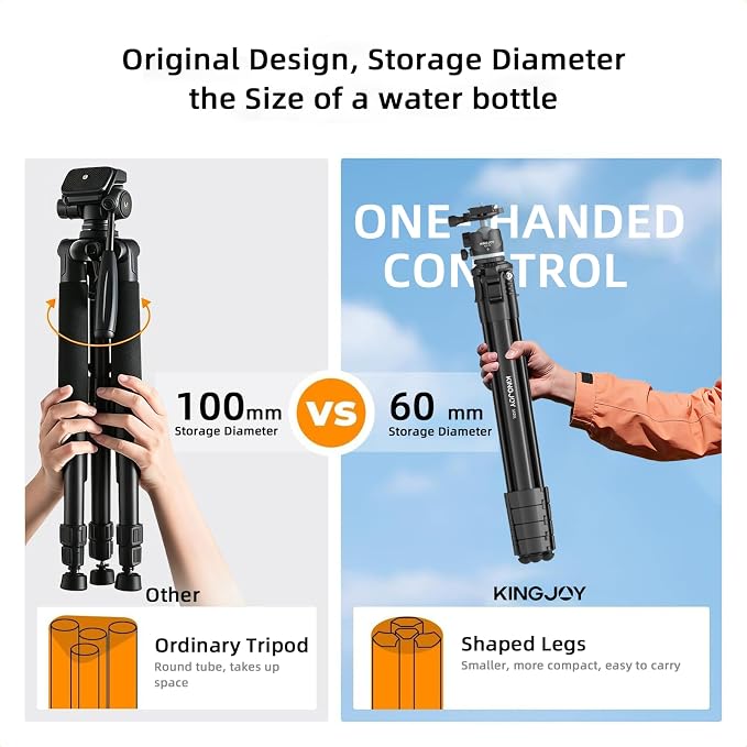 KINGJOY 72'' Aluminum Travel Tripod