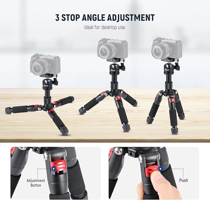 NEEWER Desktop Mini Tripod, 360° Ball Head, 1/4" QR Plate