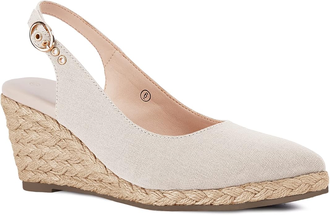 Juliet Holy Womens Wedge Sandals Espadrilles Closed Toe Slingback Buckle Strap Comfortable Casual Summer Wedges Shoes