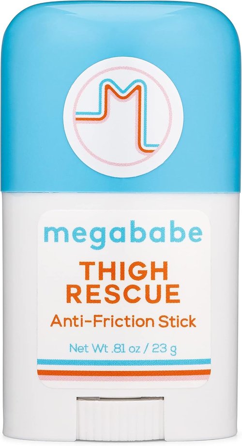 Megababe Thigh Rescue Anti-Chafe Stick Mini - Travel Size for On-the-Go Relief | Prevents Skin Chafe & Irritation