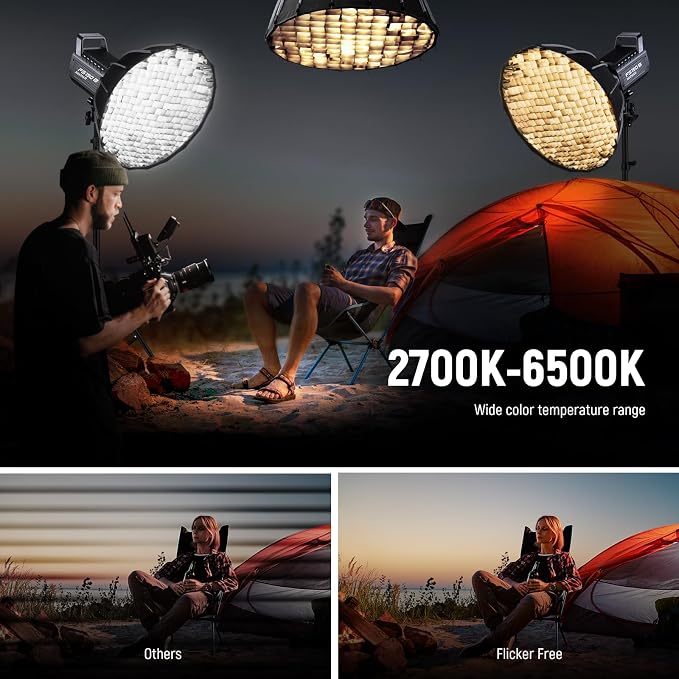 NEEWER FS150B LED Video Light 2.4G/APP Control, 130W Bi Color COB Silent