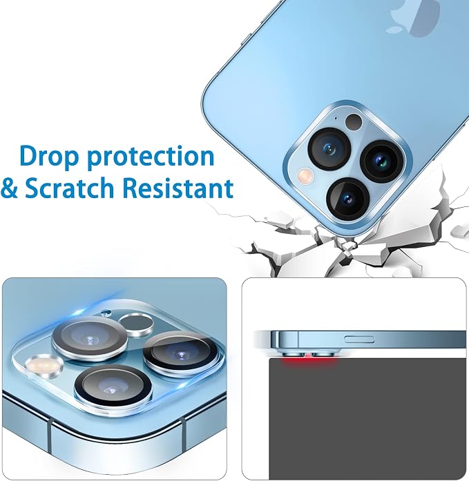 Dengduoduo 3 Pack Tempered Glass Camera Lens Protector