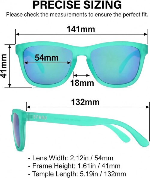 EPHIU Polarized Sports Sunglasses - No-Slip Grip for Running, Cycling & Fishing | UV400 Mirrored Lenses