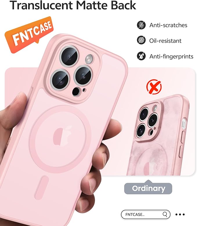 FNTCASE for iPhone 13 Pro Case: Magnetic Translucent Matte Slim Cases