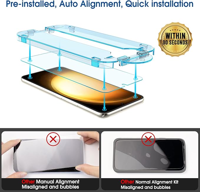amFilm [2+2 Pack OneTouch Tempered Glass Screen Protector