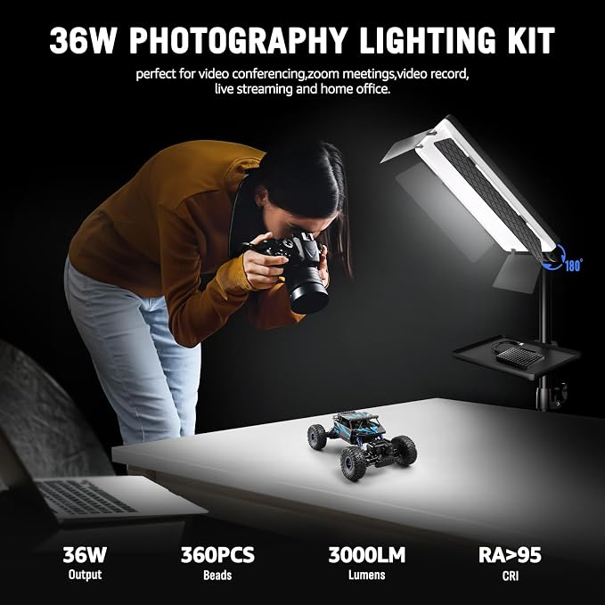 36W Photography Lighting, Arsoer Bi-Color 2700K-6500K Studio Lights