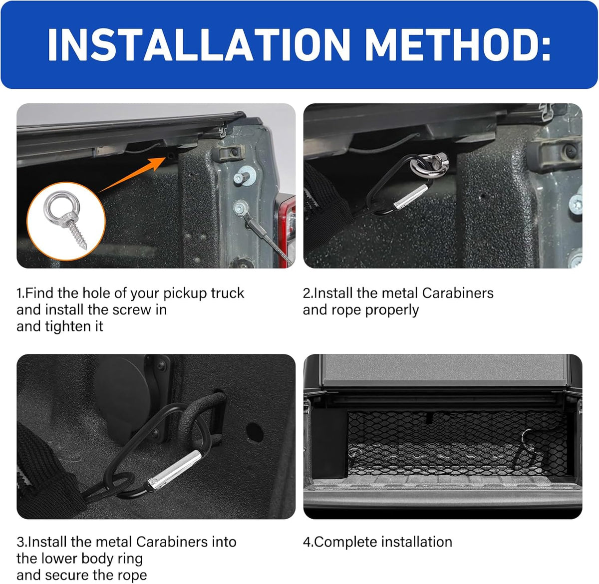 Cargo Net Fits for Dodge Ram 1500 2020-2025 2026 with Storage Bag